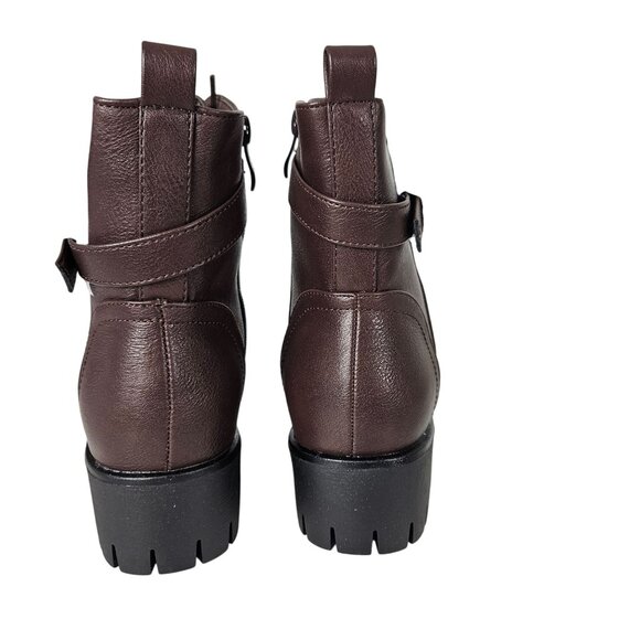 Womens Size 11 Fashion Wedge Chunky Ankle Boots Lace Up Zippers Strap Buckles - Picture 15 of 16